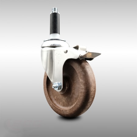 Service Caster 5 Inch 316SS High Temp Glass Filled Nylon 7/8 Inch Stem Caster Lock Brake SCC SCC-SS316TTLEX20S514-GFNSHT-78